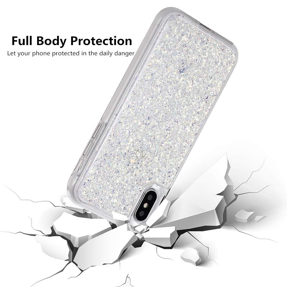 Sparkle Glitter iPhone 11 Pro Max Case - Elegant Women's Foil Hard Back Cover with TPU Bumper | Protective Bling Phone Case for iPhone 11 Pro Max 6.5
