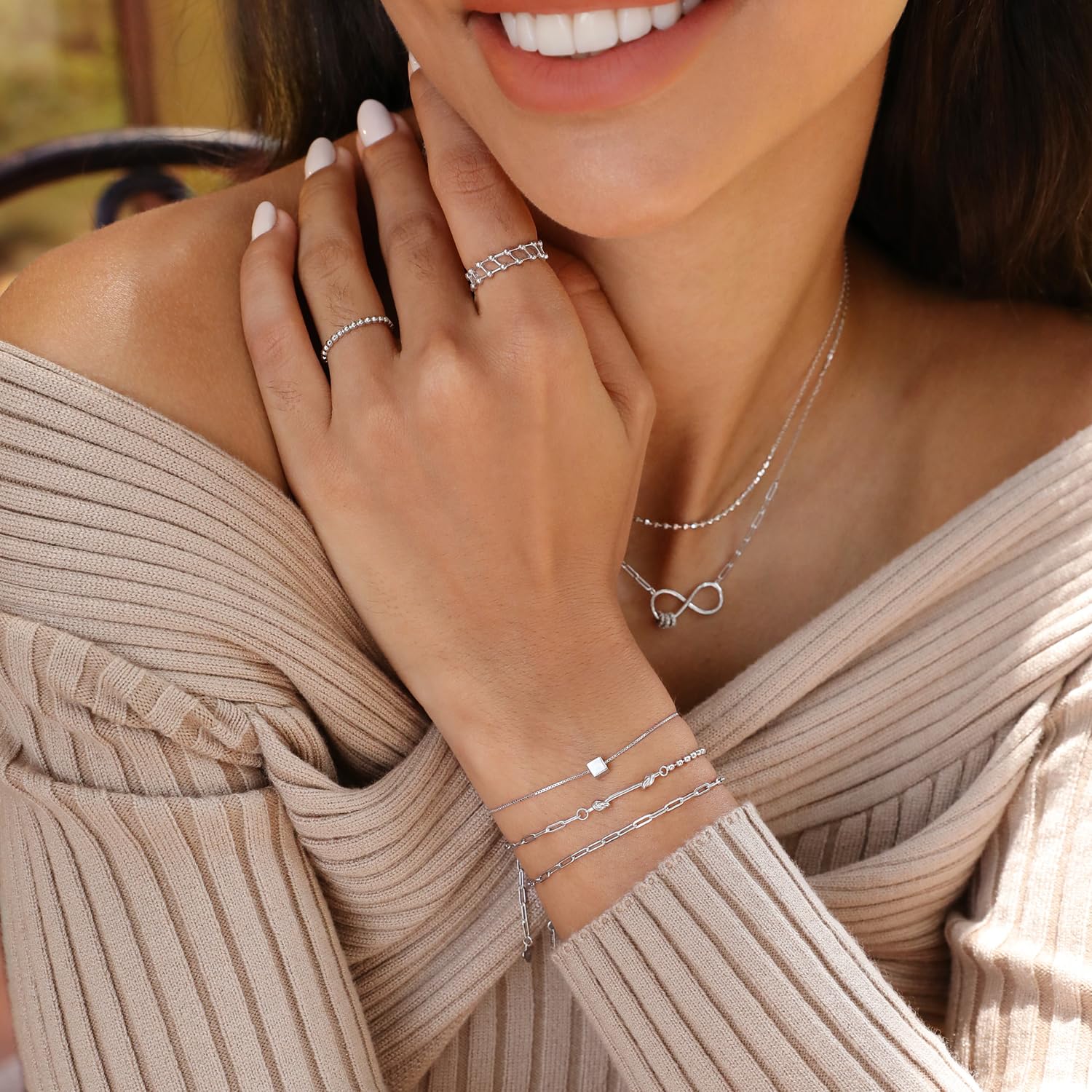 Meissa Sterling Silver Bracelet for Women - Gold Plated Cubic Charm Bracelet, Handmade Box Chain Jewelry, Stackable Gift for Her | Perfect for Everyday Wear, Date Nights & Special Occasions