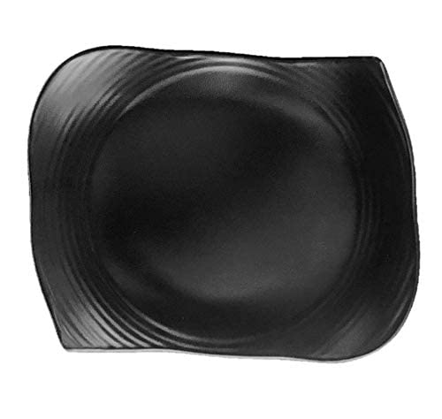 Black Rectangular Melamine Plates - 10-Piece Set (10.125