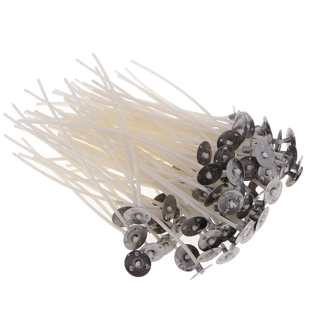 Colcolo 100 Pcs Pre-Waxed Cotton Candle Wicks with Metal Sustainers - 10/12/15cm Length for DIY Candle Making, Tealights, Jar Candles & Wax Melts - Perfect for Home Decor, Gifts & Aromatherapy