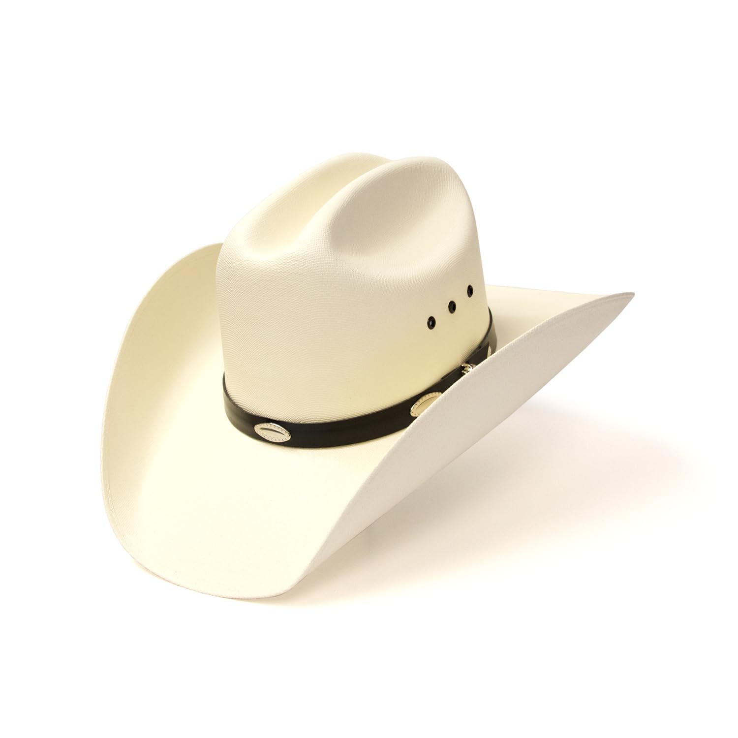 Western Express Natural Straw Cowboy Hat - Cattleman Style with Silver Conchos Hat Band | Sun Protection Cowboy Hats for Men & Women | Perfect for Rodeo, Ranch Work & Outdoor Adventures