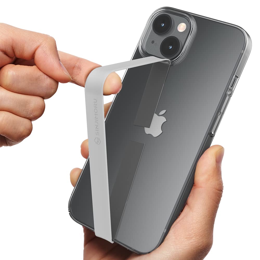 Stretchable Silicone Phone Strap Holder for iPhone & Android - Flexible Elastic Grip with Wireless Charging Support | Secure Phone Loop Finger Grip (Grey) | Perfect for Gym, Running, Commuting & Daily Use