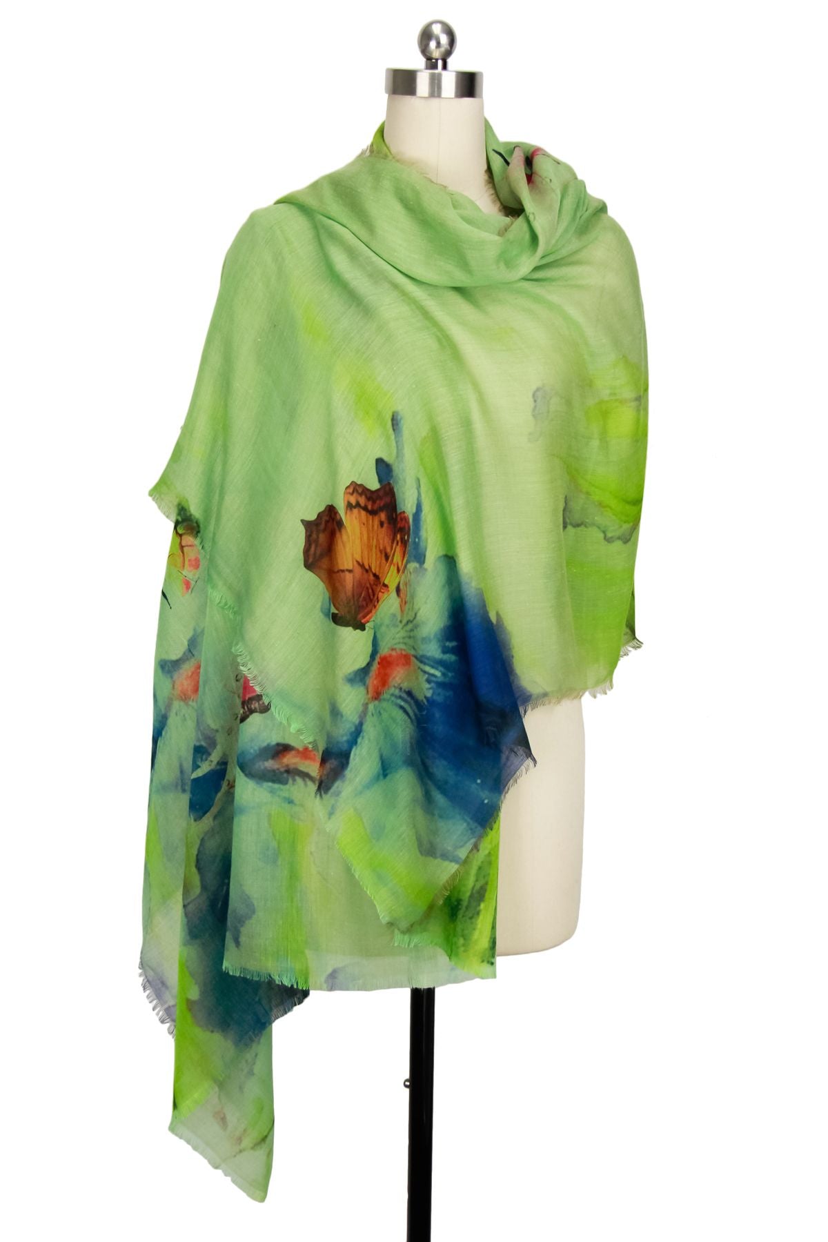 Fly Away Butterfly Scarf - Lightweight Floral Print Fashion Accessory for Women - Perfect for Spring Outfits, Weddings & Special Occasions