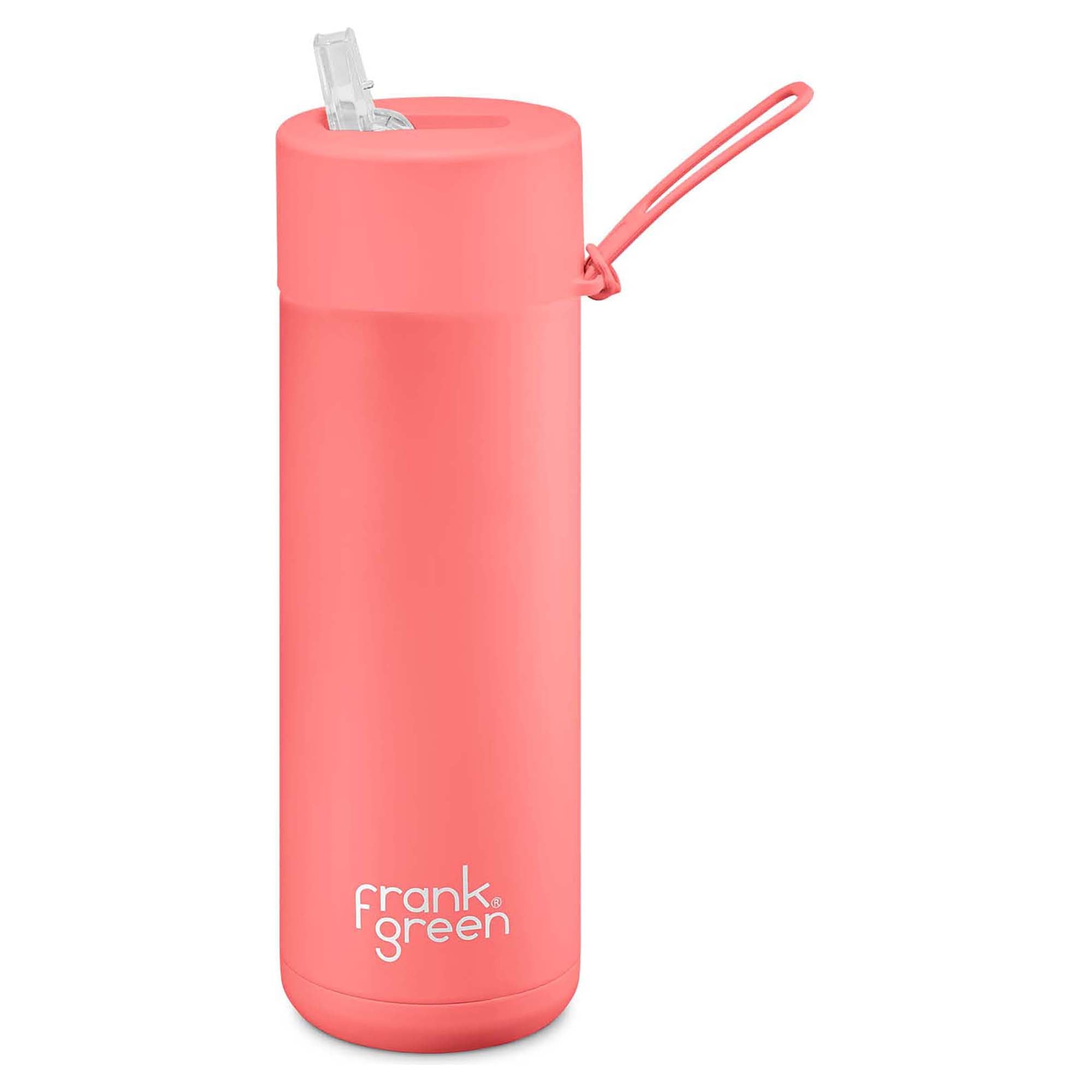 595ml Stainless Steel Water Bottle with Ceramic Coating & Reusable Straw Lid - Eco-Friendly, Leak-Proof for Gym, Hiking, Office & Travel