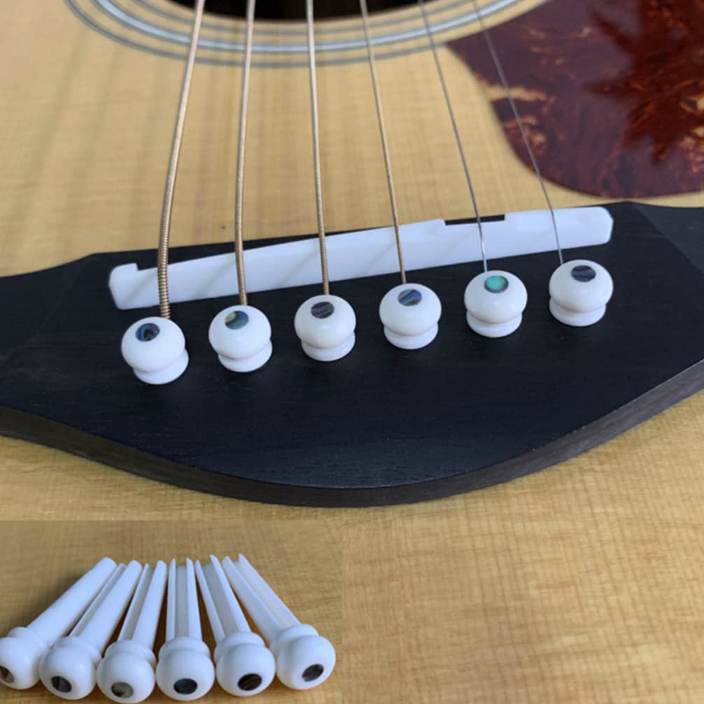 ERINGOGO Professional Guitar Bone Bridge Pins, String Nut & Saddle Kit - Premium Ox Bone Material with Smooth Finish for Acoustic Guitar Strings | Perfect for Guitar Repair, Maintenance & Tone Enhancement