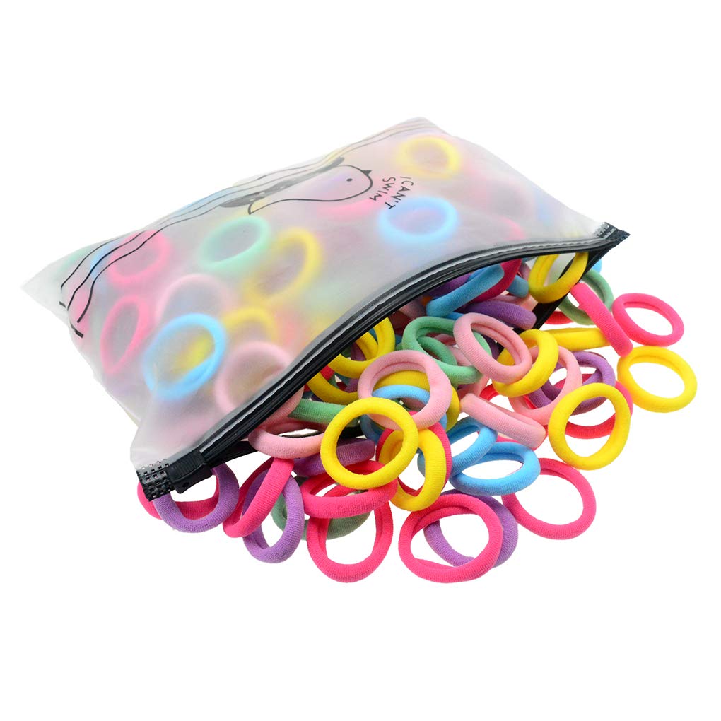 200 Packs Colorful Seamless Hair Ties for Girls - Soft Ponytail Holders & Hair Elastics for School, Sports & Everyday Use