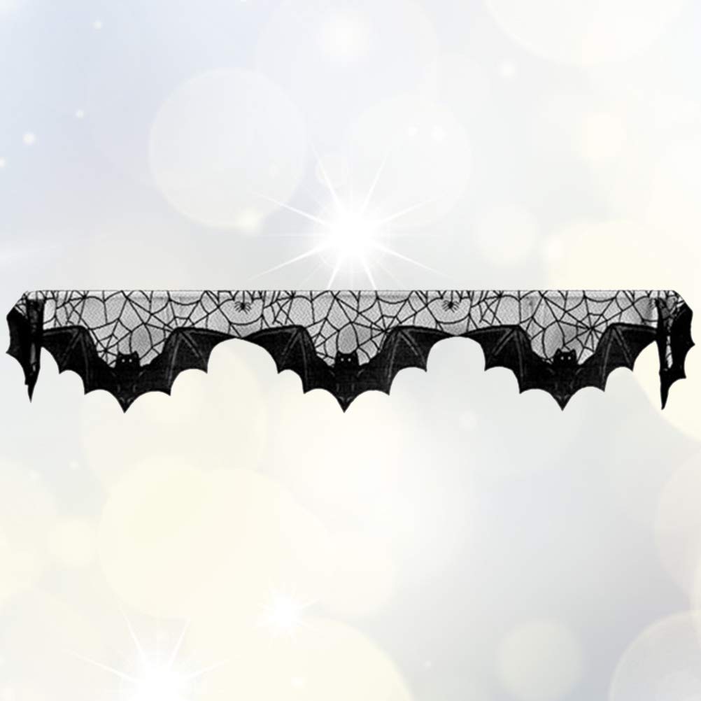 EXCEART Black Lace Table Runner - Elegant Halloween Dining Table Decor, Fireplace Cloth & Spider Web Board Game Decoration (20x72 Inches) - Perfect for Gothic Parties, Home Decor & Spooky Themed Events