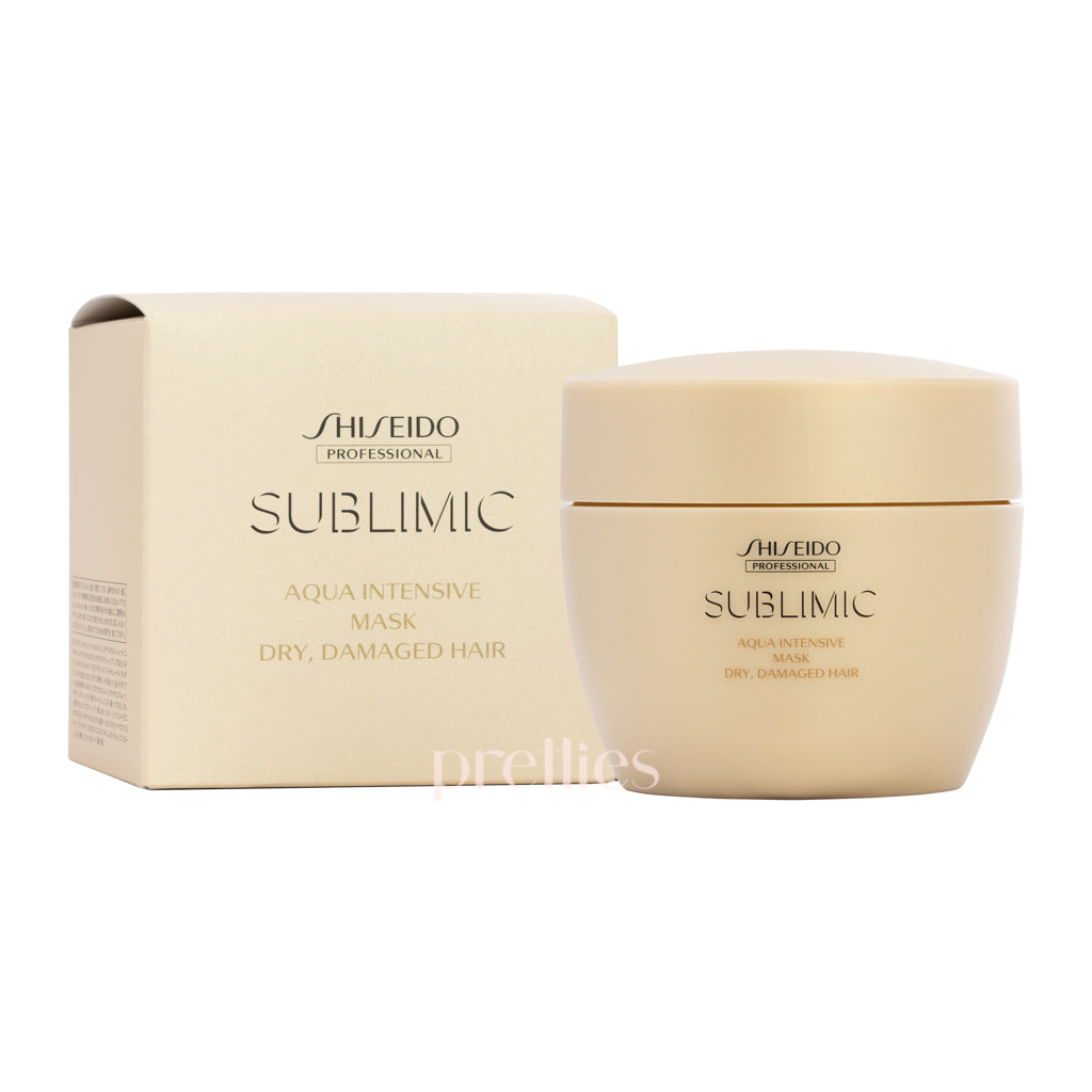 Shiseido SUBLIMIC Aqua Intensive Hair Mask for Dry Damaged Hair - Golden 200g | Deep Hydration & Repair Treatment for Frizzy, Brittle Hair - Perfect for Salon-Quality At-Home Hair Care