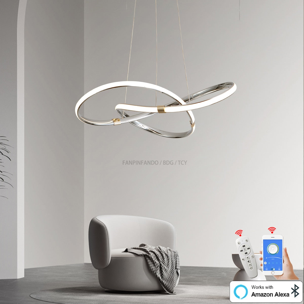 Modern Chrome Plated Gold LED Chandelier Light Fixture - Elegant Ceiling Lighting for Dining Room, Living Room & Bedroom | Perfect for Home Decor, Wedding Venues & Restaurants