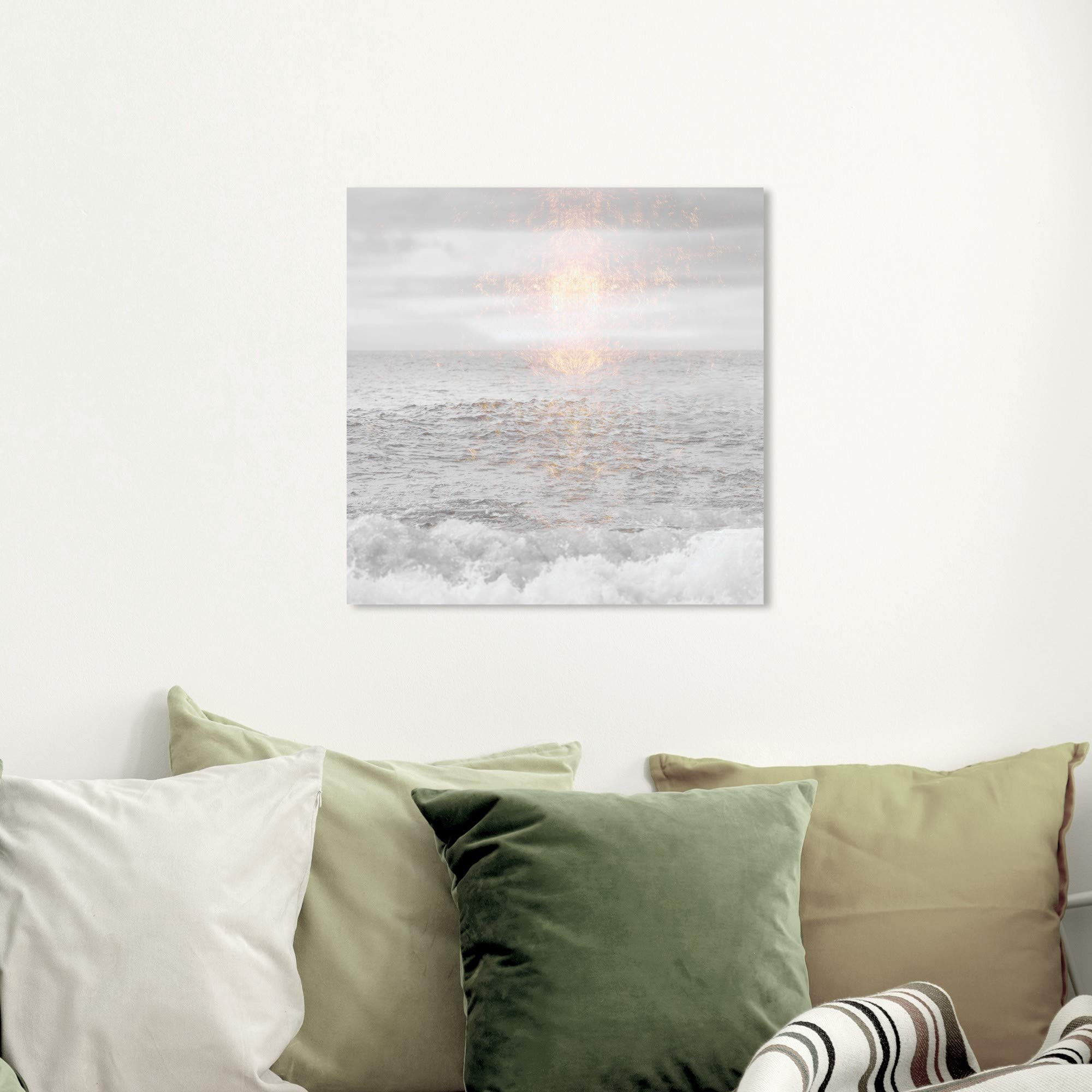 Oliver Gal Artist Co. 'Grey Sea' Nautical Coastal Wall Art Canvas Print - 20x20 Inches Blue Home Decor for Living Room, Bedroom & Office