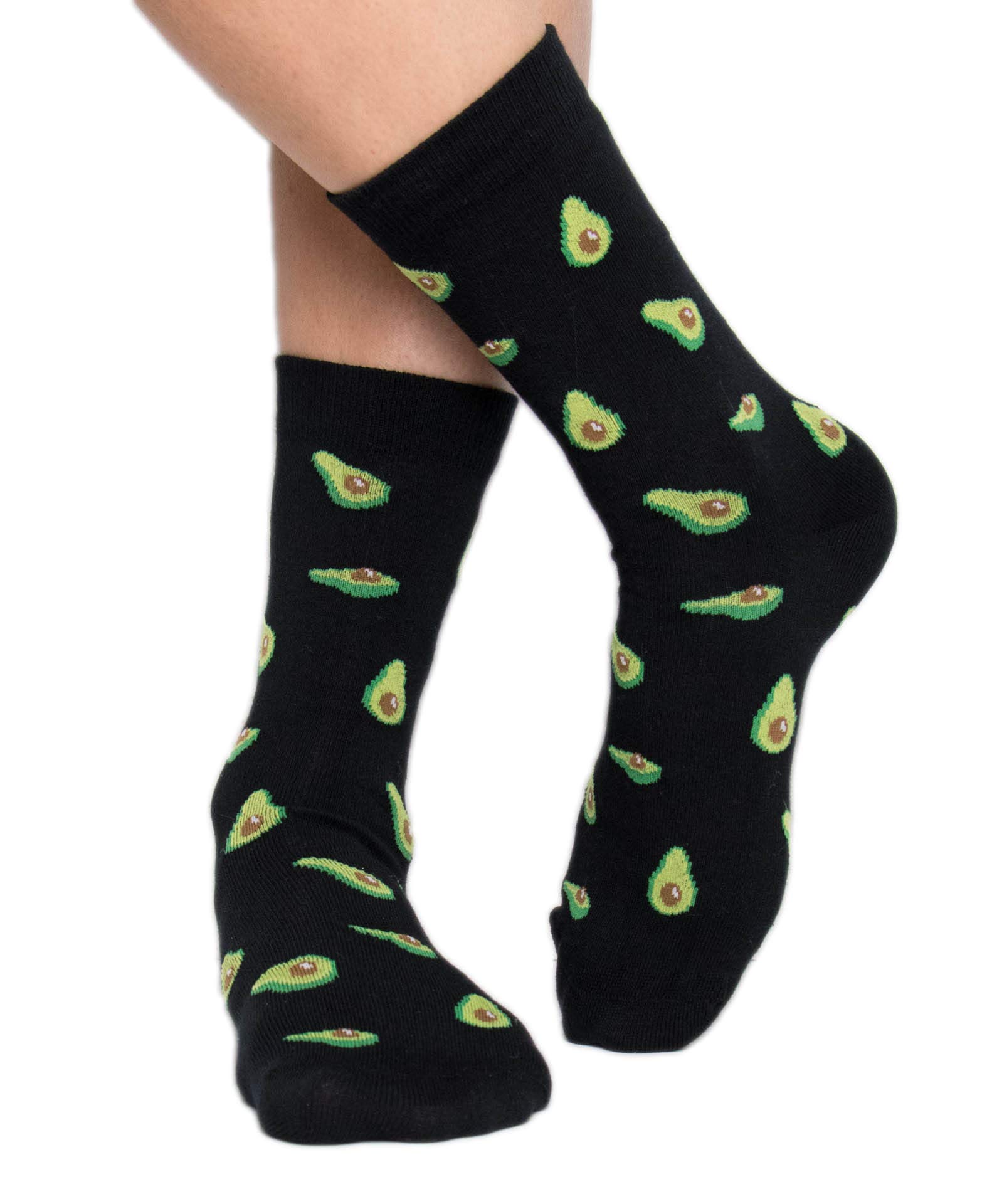 Roits Avocado Black Socks for Men & Women - Funny Fruit Design Novelty Socks | Cool, Comfortable & Breathable | Perfect for Casual Wear, Gifts & Funny Outfits