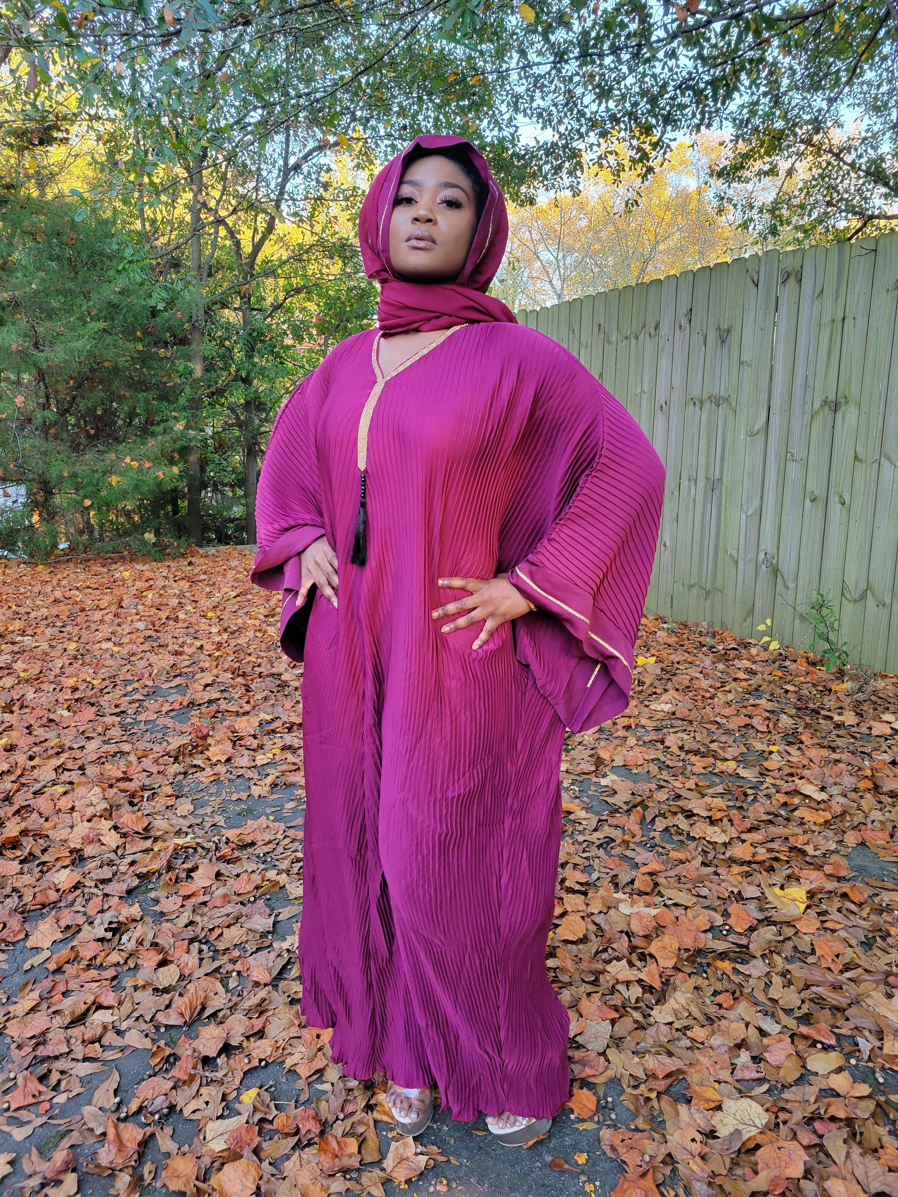 Stylish Malaika Burgundy African Ribbed Kaftan Dress DPXDK21 - Elegant Loose Fit Maxi Dress for Women, Perfect for Beach Vacations, Cultural Events & Summer Parties