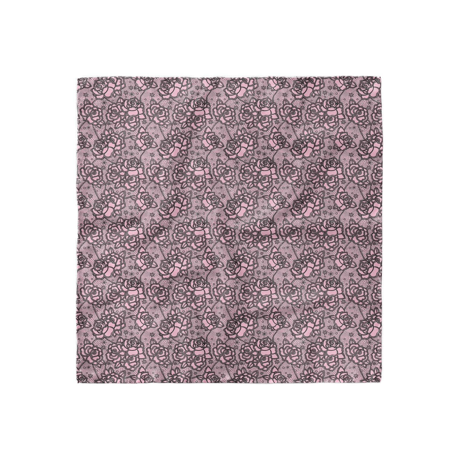 Ambesonne Floral Headscarf - Lace Look Rose Flowers Art Hijab Scarf for Women, Elegant Hair Wrap & Fashion Accessory for Daily Wear, Parties, Weddings and Special Occasions