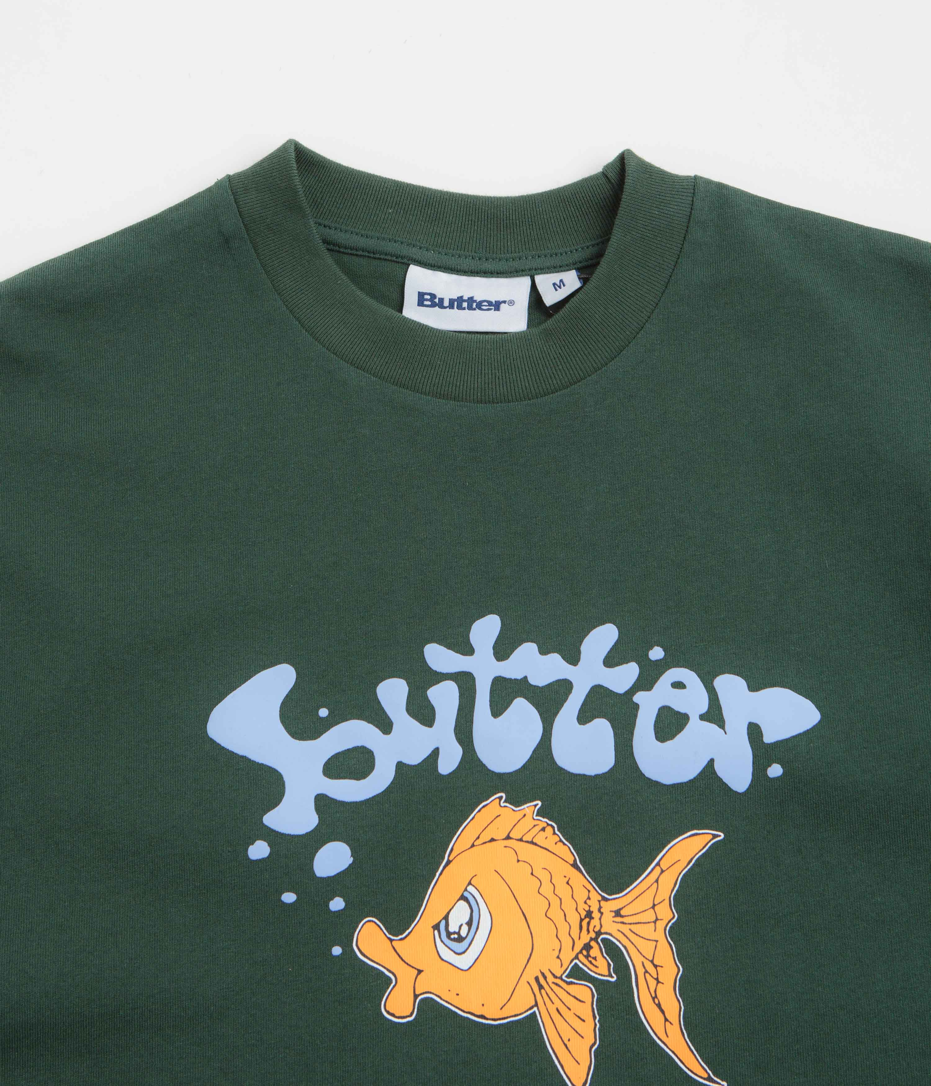 Butter Goods Goldfish Graphic T-Shirt for Men & Women - Dark Forest Green Casual Tee for Streetwear, Skate Style & Everyday Outfits