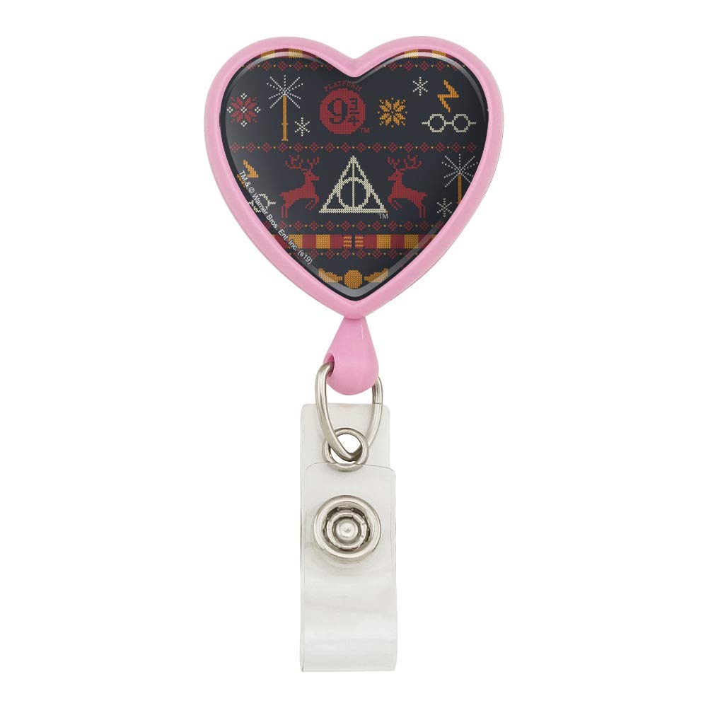 Harry Potter Heart Lanyard with Retractable Reel - Hogwarts House Badge ID Card Holder for Teachers, Students & Fans - Perfect for Conventions, Work & School