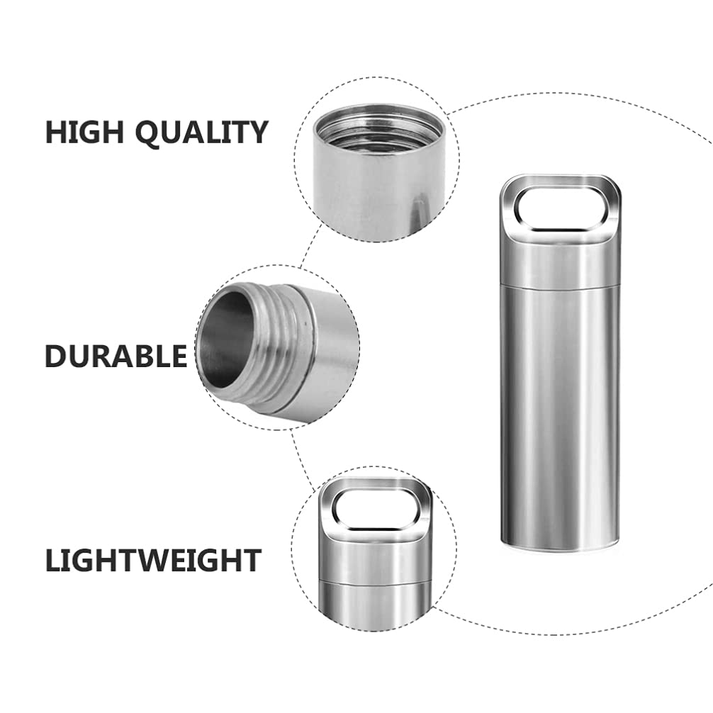 1pc Titanium Alloy Pill Box Keychain - Sealed Medicine Organizer with Reminder, Mini Travel Pill Case Holder for Daily Medication & On-the-Go Use (Perfect for Travel, Work, Gym & Outdoor Activities)