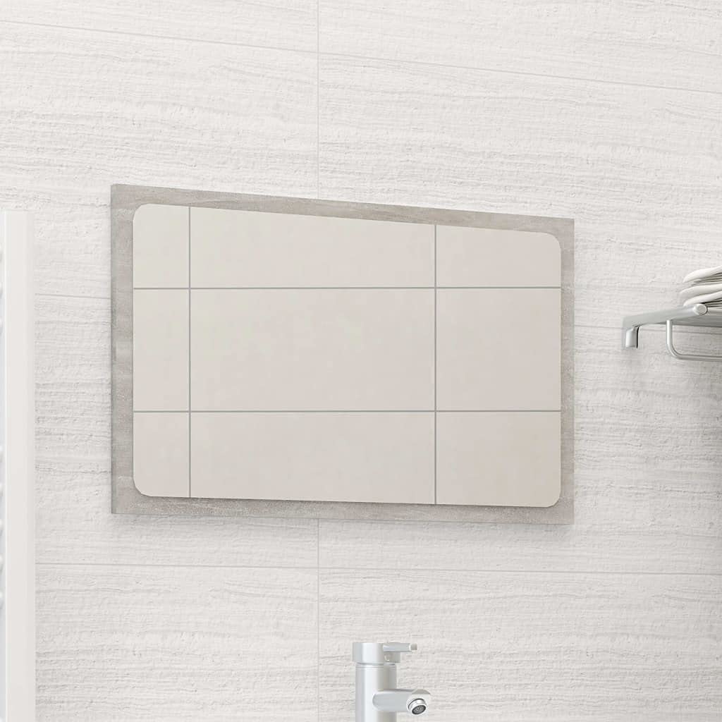 Modern Concrete Gray Bathroom Wall Mirror - 23.6