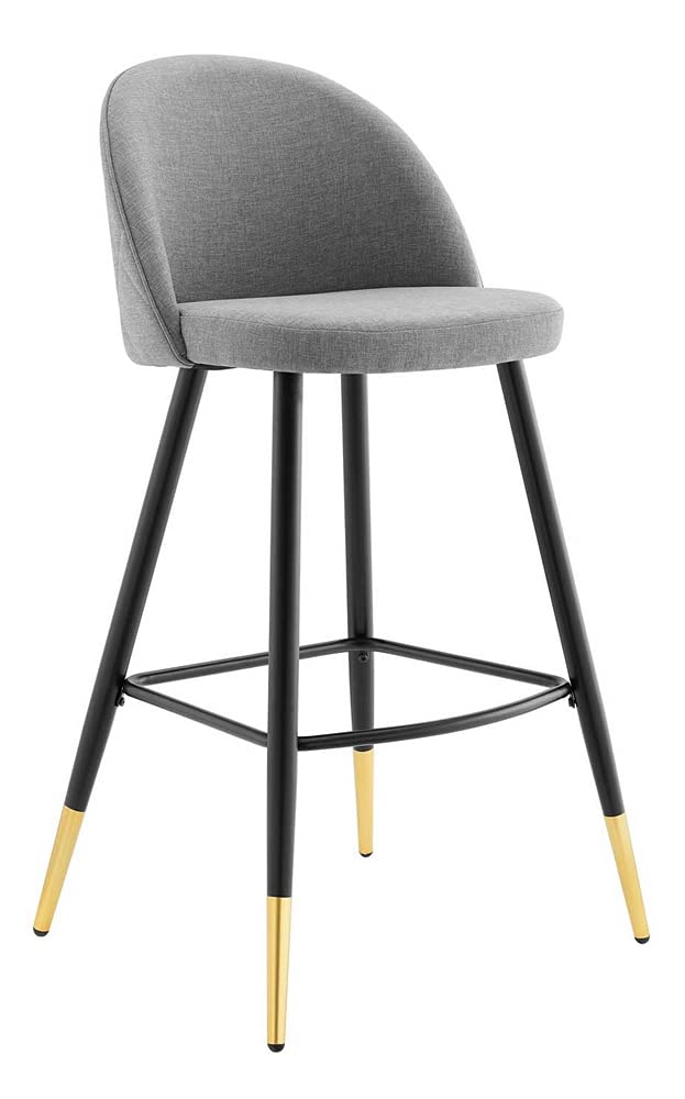 Modway Cordial Fabric Upholstered Bar Stools Set of 2 - Light Gray Modern Kitchen Counter Stools for Dining Room, Breakfast Nook & Home Bar