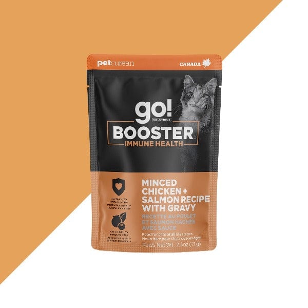 Go! Solutions Immune Health Booster Wet Cat Food - Minced Chicken & Salmon with Gravy | High Protein, Grain-Free Recipe for Adult Cats | Supports Digestive Health & Strong Immunity | Perfect for Picky Eaters & Sensitive Stomachs