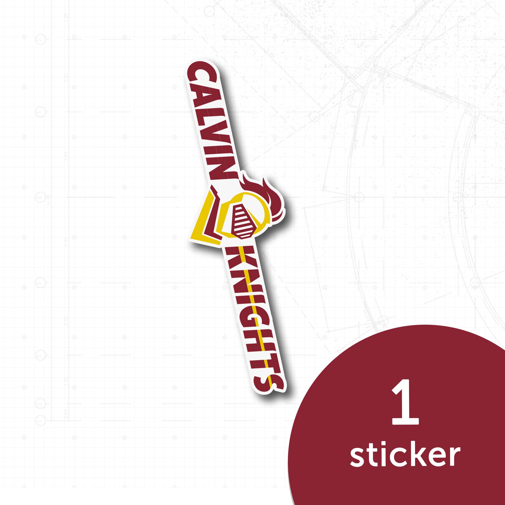 Calvin University Knights Vinyl Decal Sticker - Cactus Design for Laptop, Water Bottle, Car & Scrapbook (IND 00045A) - Perfect for School Spirit, College Dorm Decor & Fan Accessories