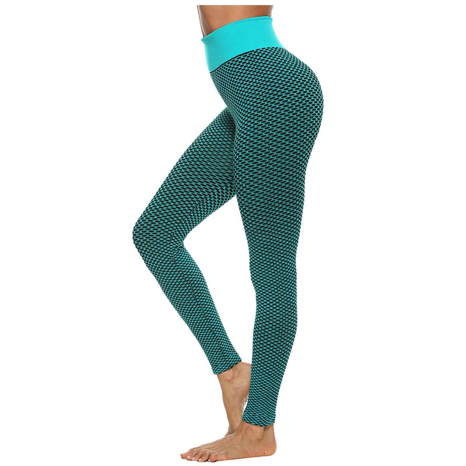 Women's High Waist Lattice Print Stretchy Yoga Pants - Breathable Workout Leggings for Fitness, Running & Lounge Wear