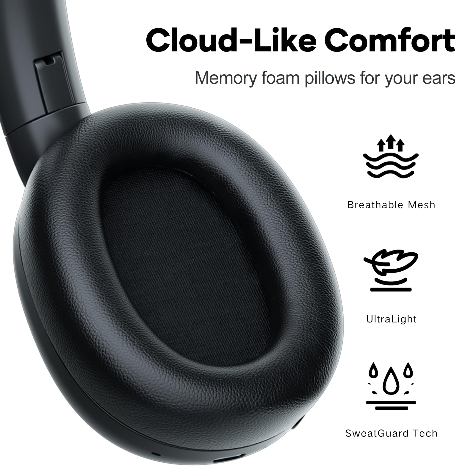 LINKLIKE Wireless Bluetooth Headphones with Active Noise Cancelling, Hi-Res Audio, 180H Playtime & Deep Bass - Over Ear Headphones with Memory Foam Cups & Touch Control for Home, Office, Gym, Travel (Perfect for Commuting, Workouts & Remote Work)