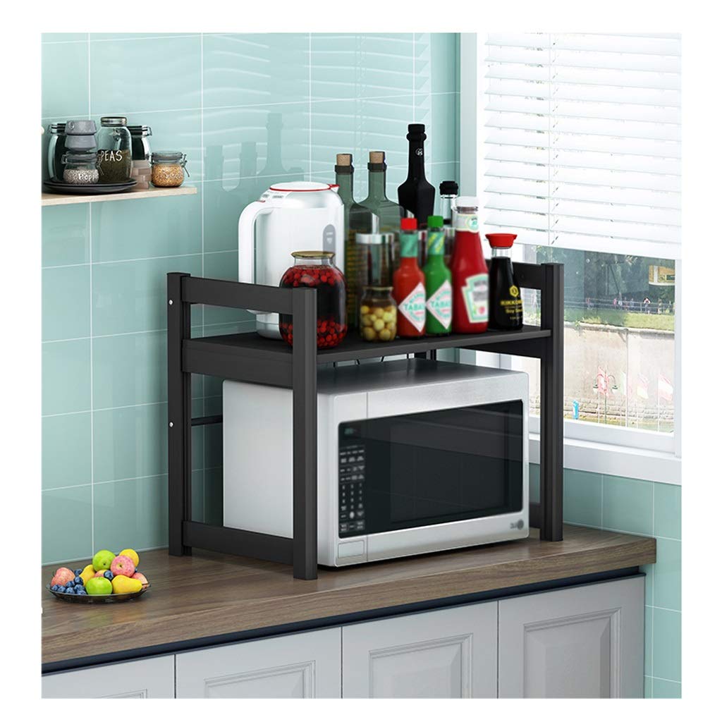 Expandable Single Layer Kitchen Storage Rack - Retractable Countertop Organizer for Microwave, Rice Cooker, Oven & Small Appliances - Space Saving Solution for Clutter-Free Kitchen Countertops (Perfect for Apartments, Dorms & Small Kitchens)