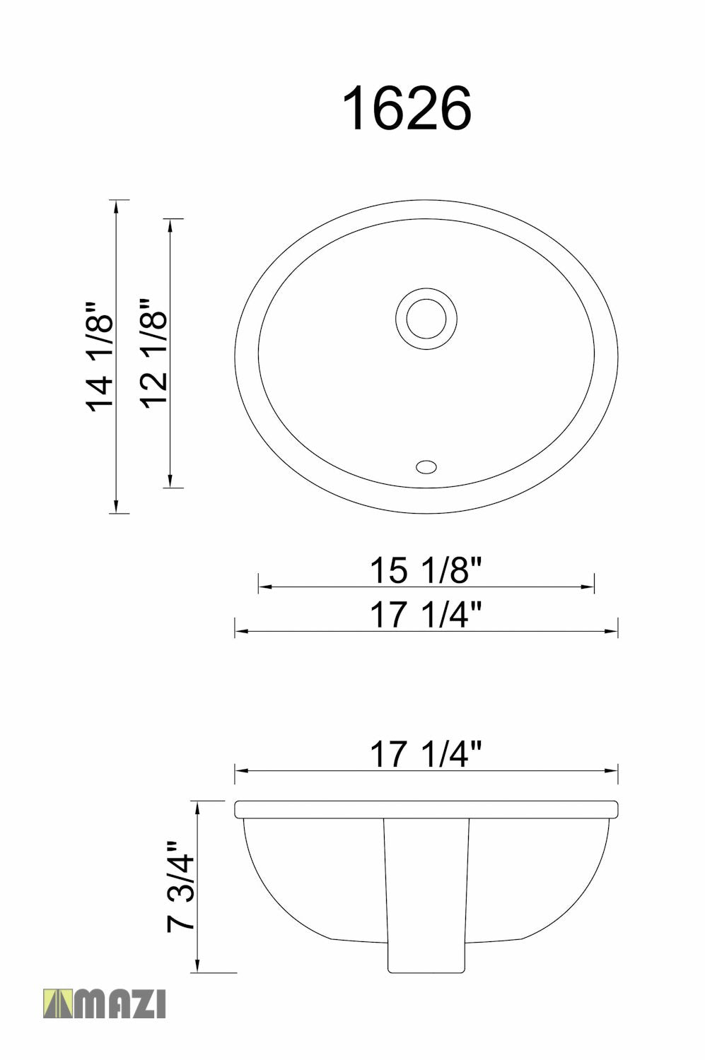 Premium Ceramic Undermount Bathroom Sink - 16x26 Inch White Porcelain Drop-in Vanity Basin, Durable & Easy to Clean - Perfect for Modern Bathrooms, Powder Rooms & Guest Suites