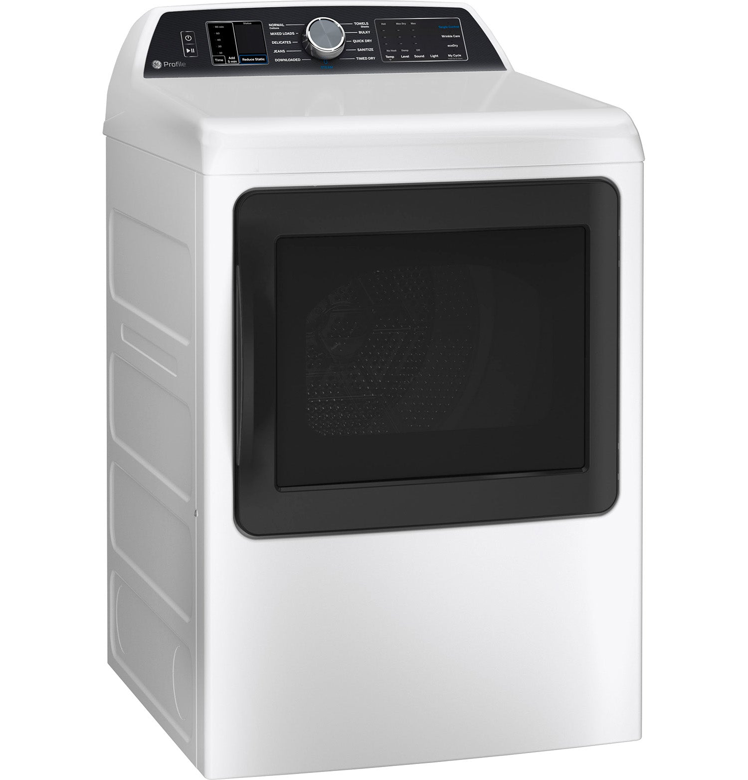 GE Profile PTD70EBMTWS 7.4 Cu. Ft White Electric Dryer with Sanitize Cycle - Perfect for Large Families & Allergy Sufferers | Fast Drying & Hygienic Laundry Solution