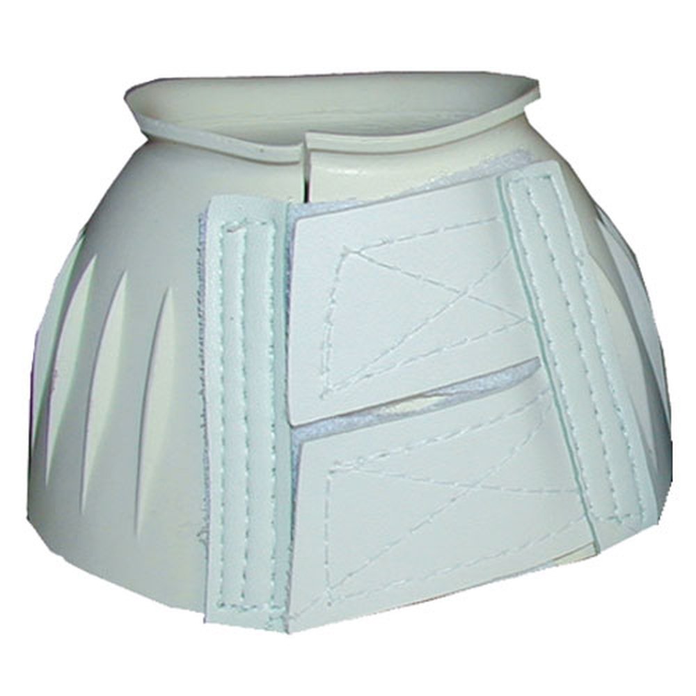 Intrepid International Ribbed Bell Boots for Horses - Double Velcro Closure | Durable & Secure for Riding, Training & Stable Use