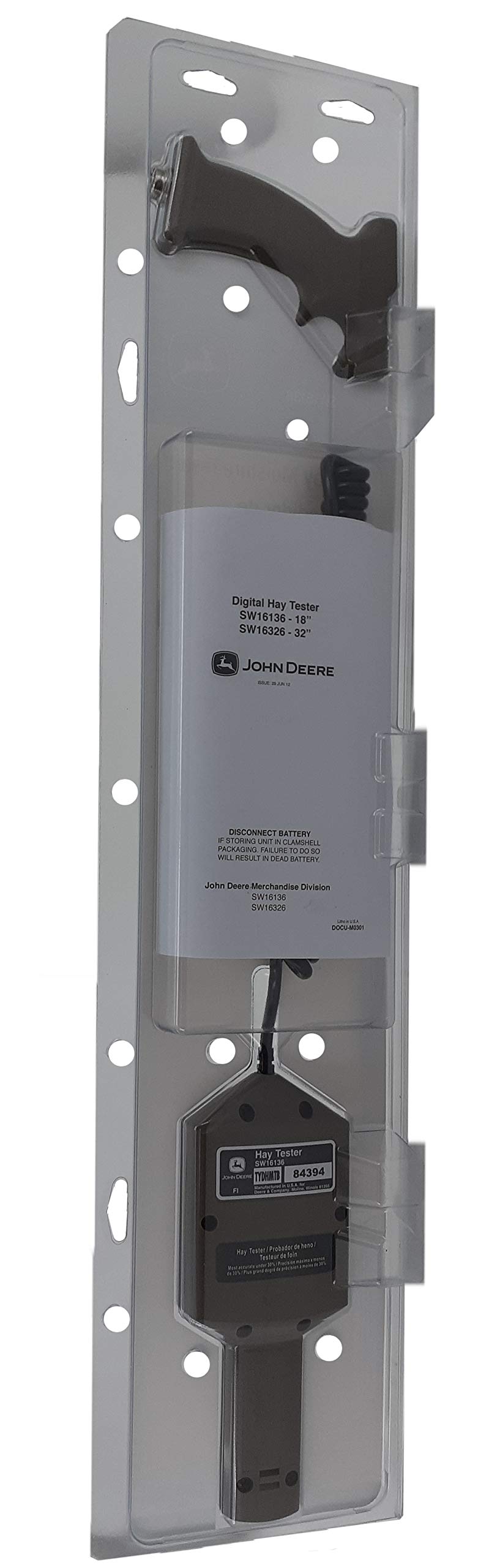 John Deere SW16136 Hay Moisture Tester - Digital Forage & Bale Moisture Analyzer for Farmers & Ranchers - Perfect for Field Testing & Storage Management