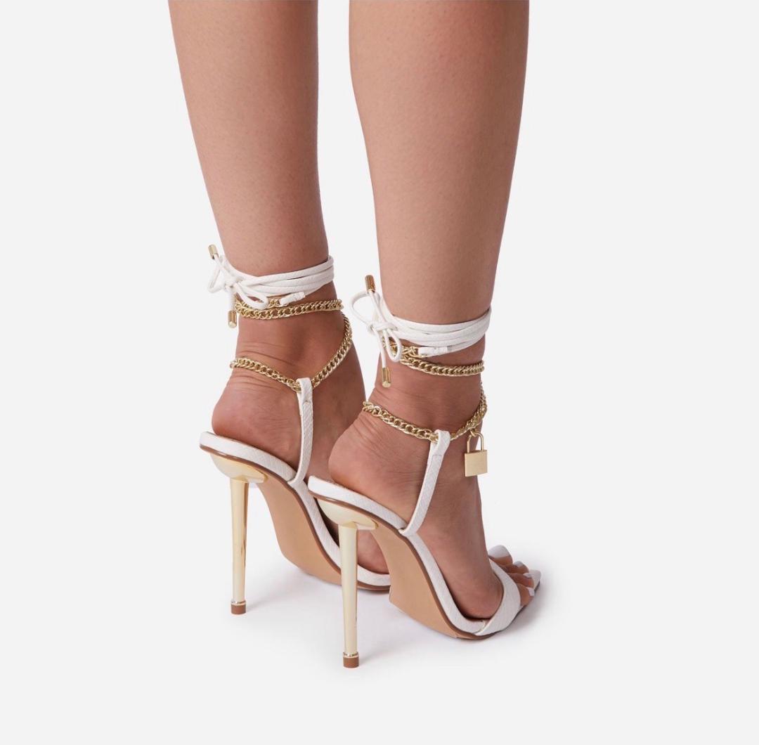 Lalita Women's White High Heels - Elegant Dress Shoes for Parties, Weddings & Special Occasions