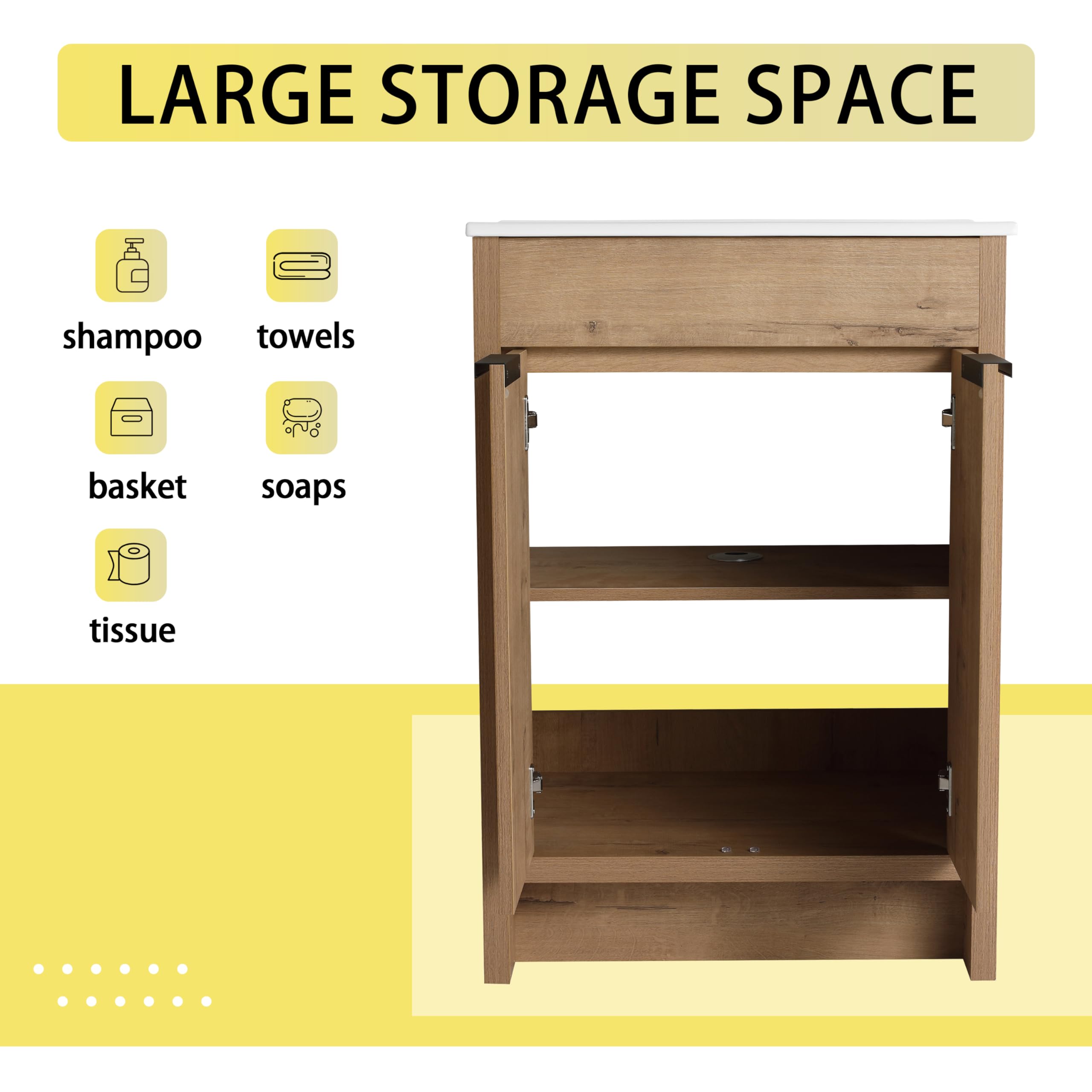 24 Inch Bathroom Vanity with Sink - 24