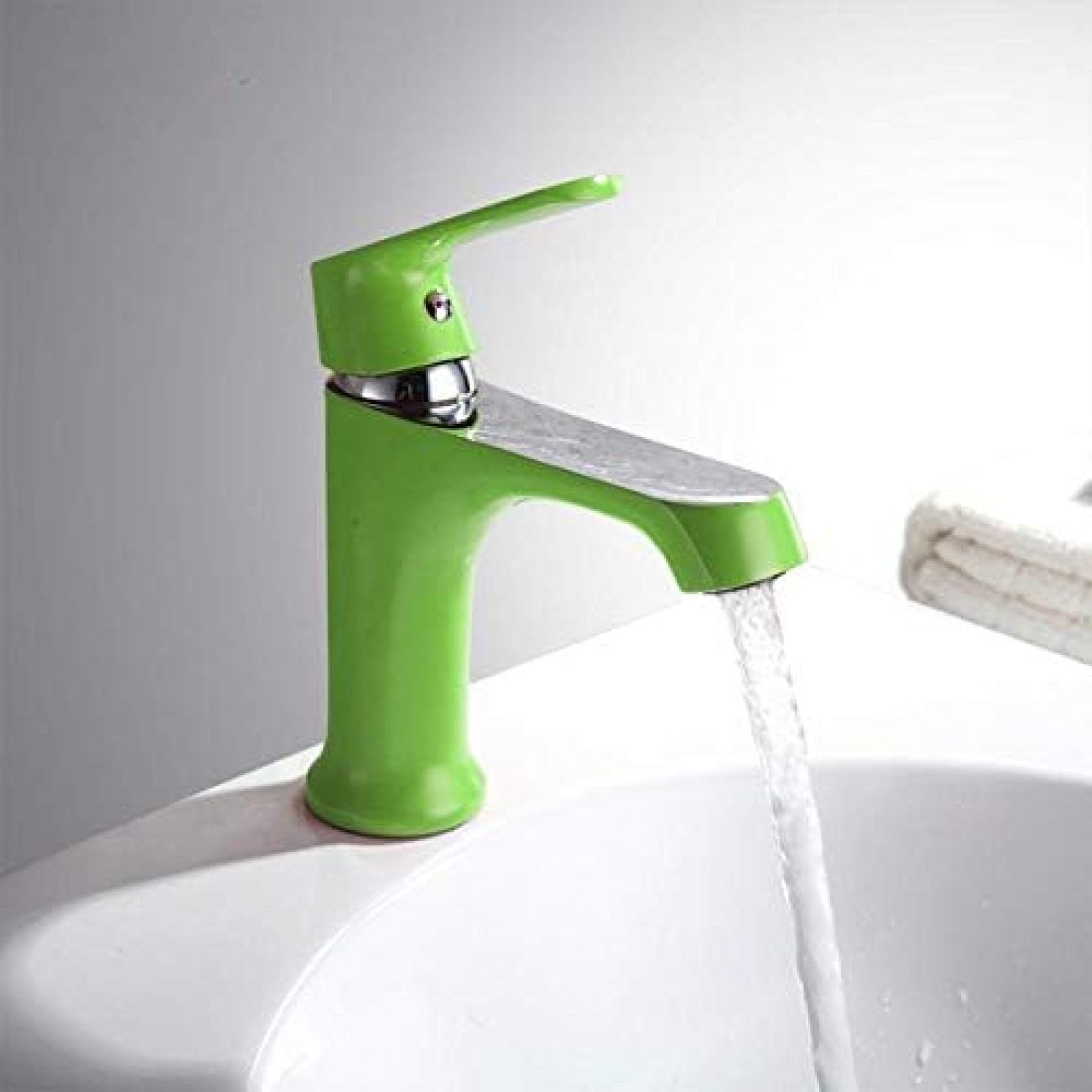 CRJUS Single Handle Bathroom Sink Faucet - Modern Basin Mixer Tap with High Arc Spout for Bathroom Vanity, Powder Room & Guest Bath - Chrome Finish, Easy Installation, Water-Saving Design