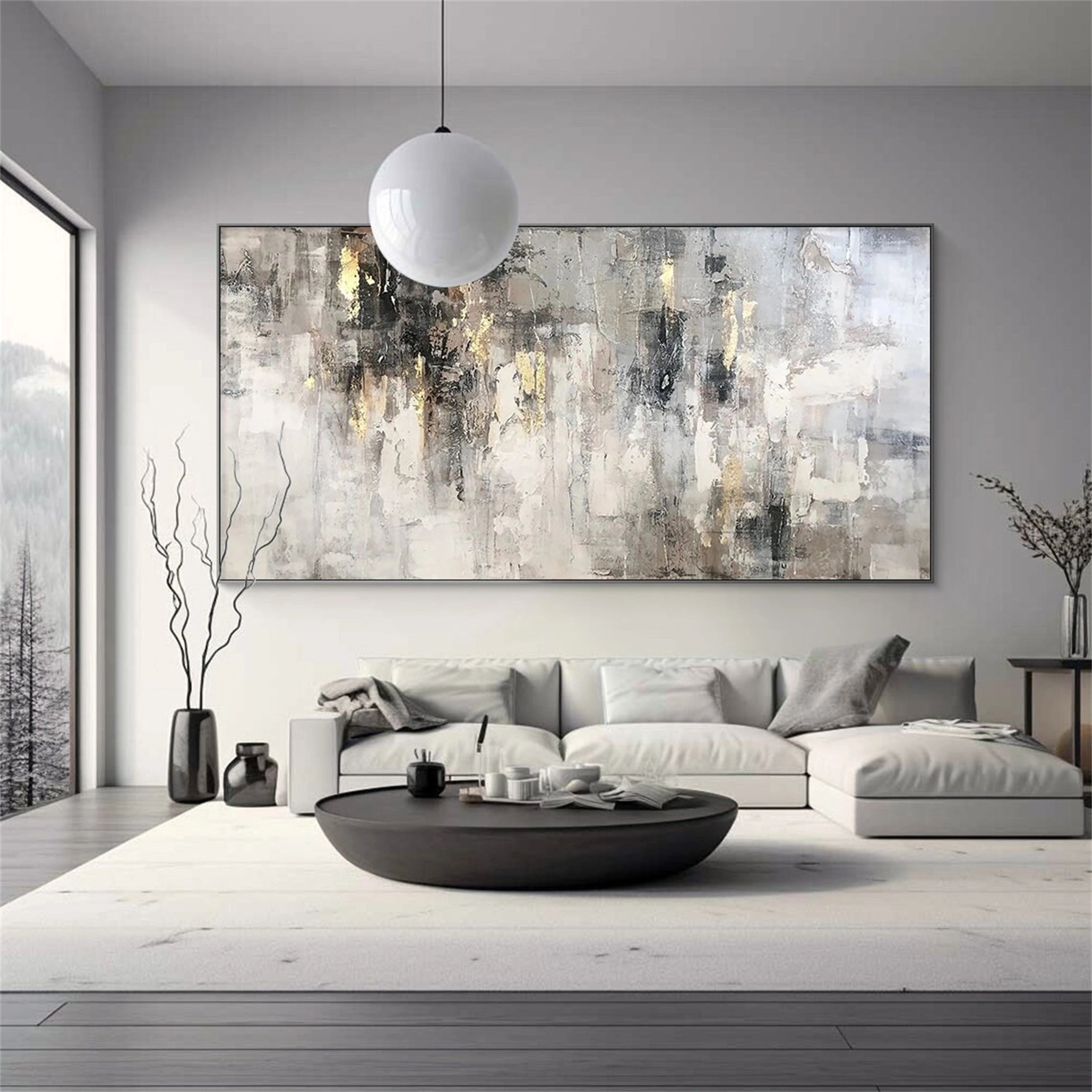 Abstract Painting #AB 092 - Modern Wall Art for Home & Office Decor | Handmade Canvas Artwork for Living Room, Bedroom & Office Spaces