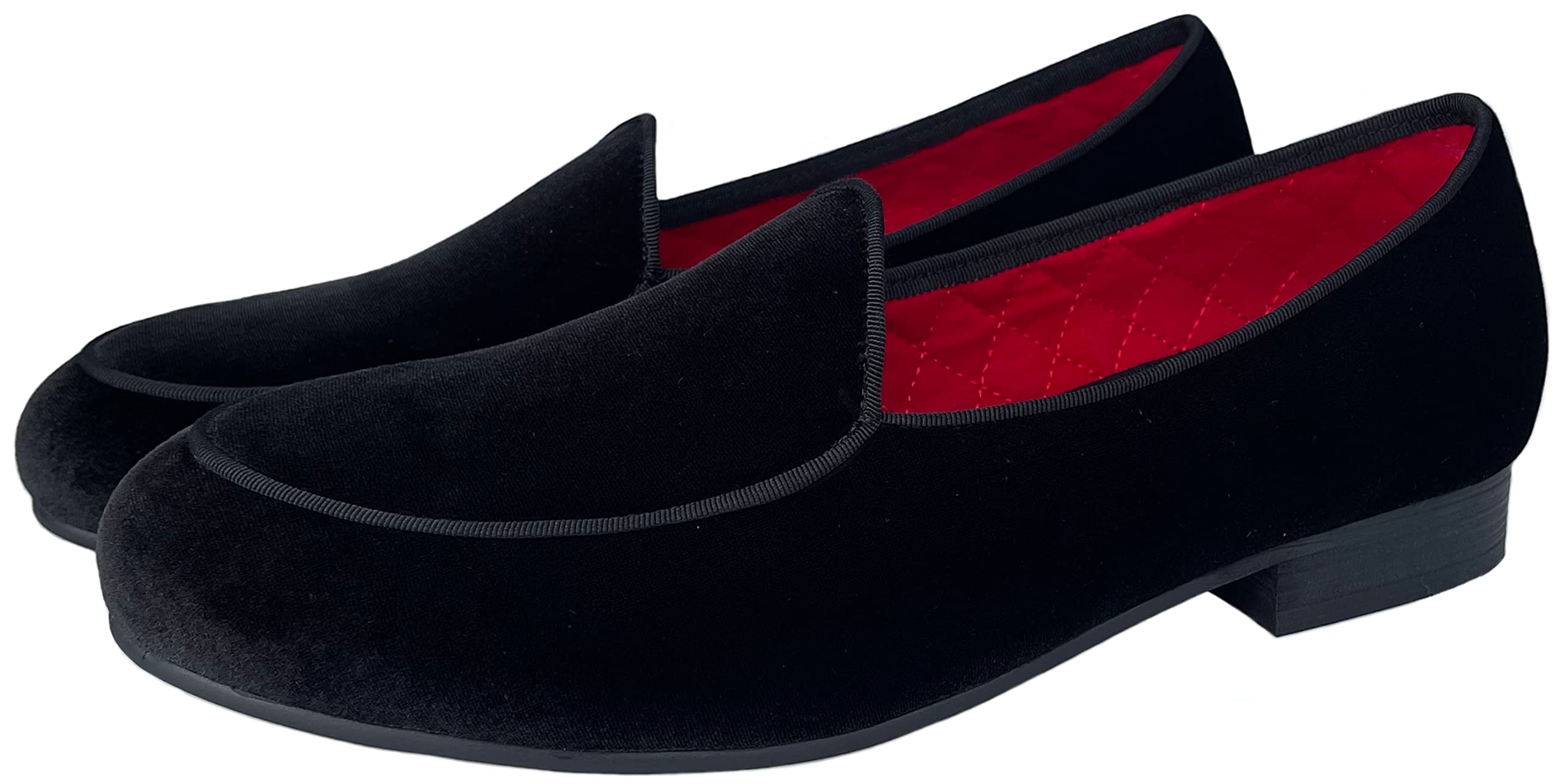 Justar Men's Velvet Belgian Loafers - Premium Formal Dress Shoes for Weddings & Business | Slip-On Tuxedo Smoking Slippers | Comfortable Flats for Office, Parties & Special Occasions