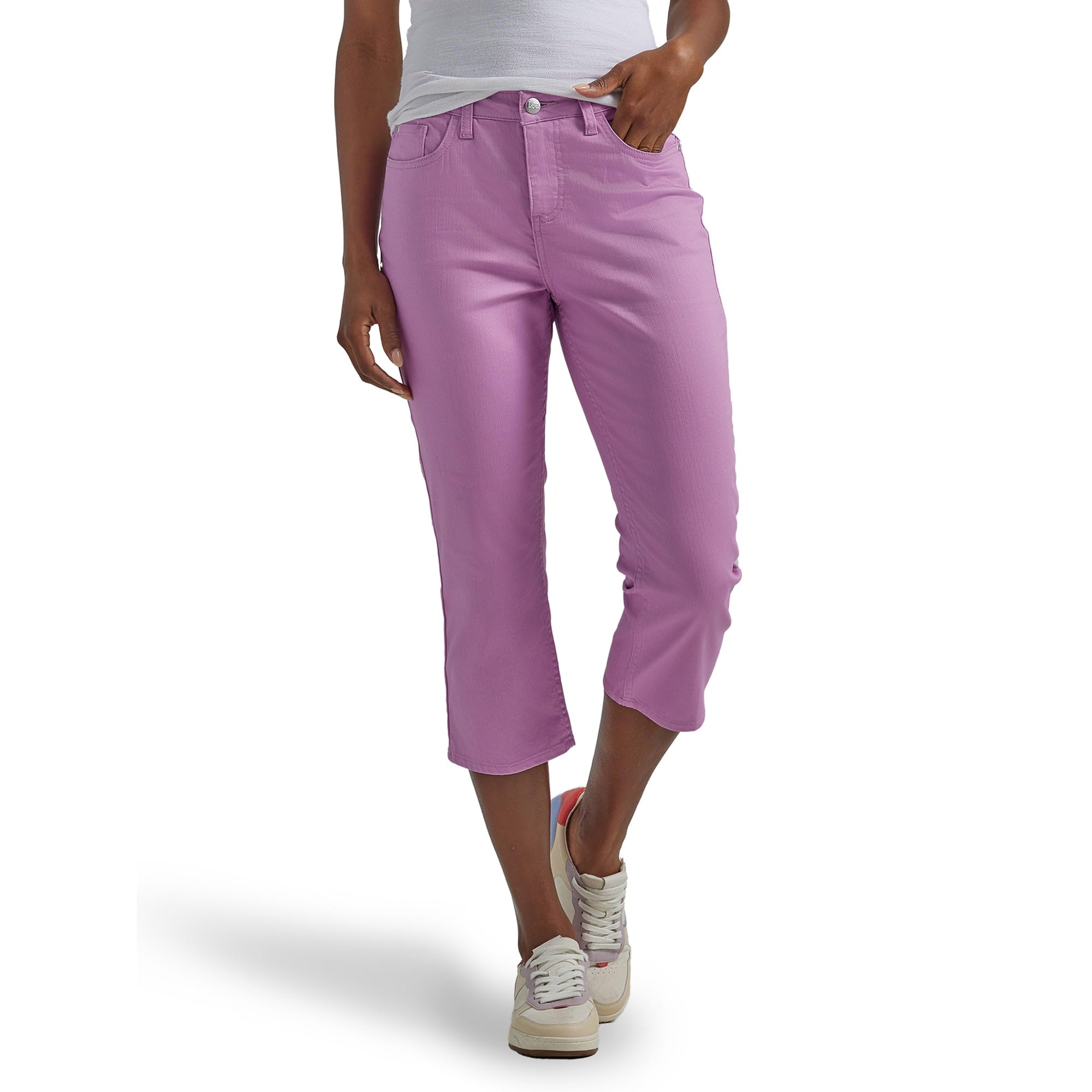 Lee® Women's Denim Capri Pants - Mid-Length Casual Stretch Jeans (Pansy-12 M) for Everyday Wear, Summer Outfits & Relaxed Style