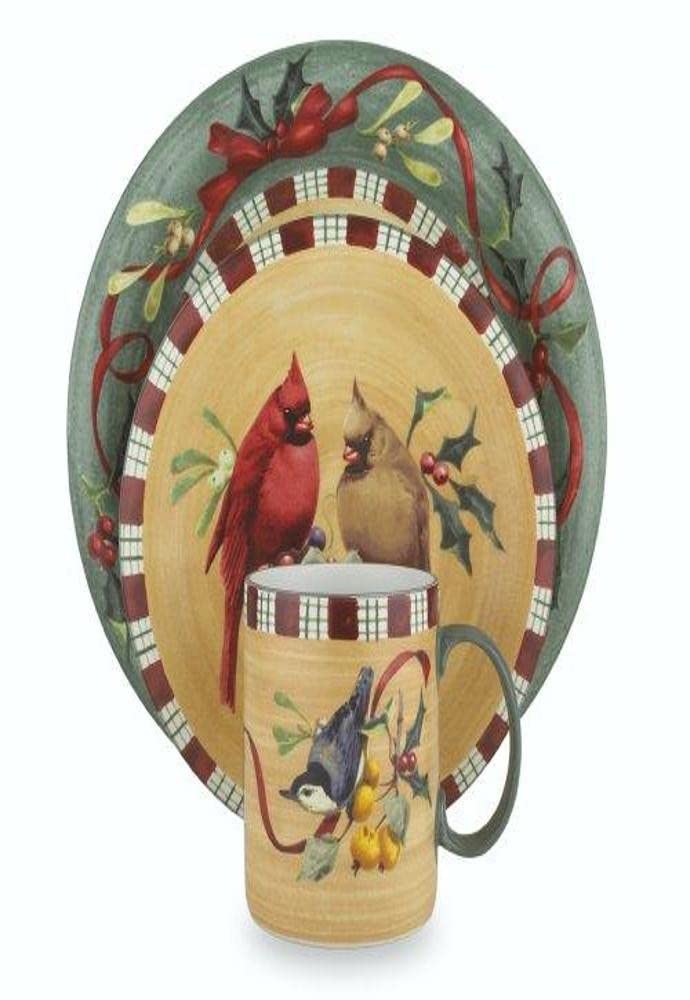 Lenox Winter Greetings Casual China 16-Piece Dinnerware Set - Holiday Table Setting for Christmas & Winter Entertaining