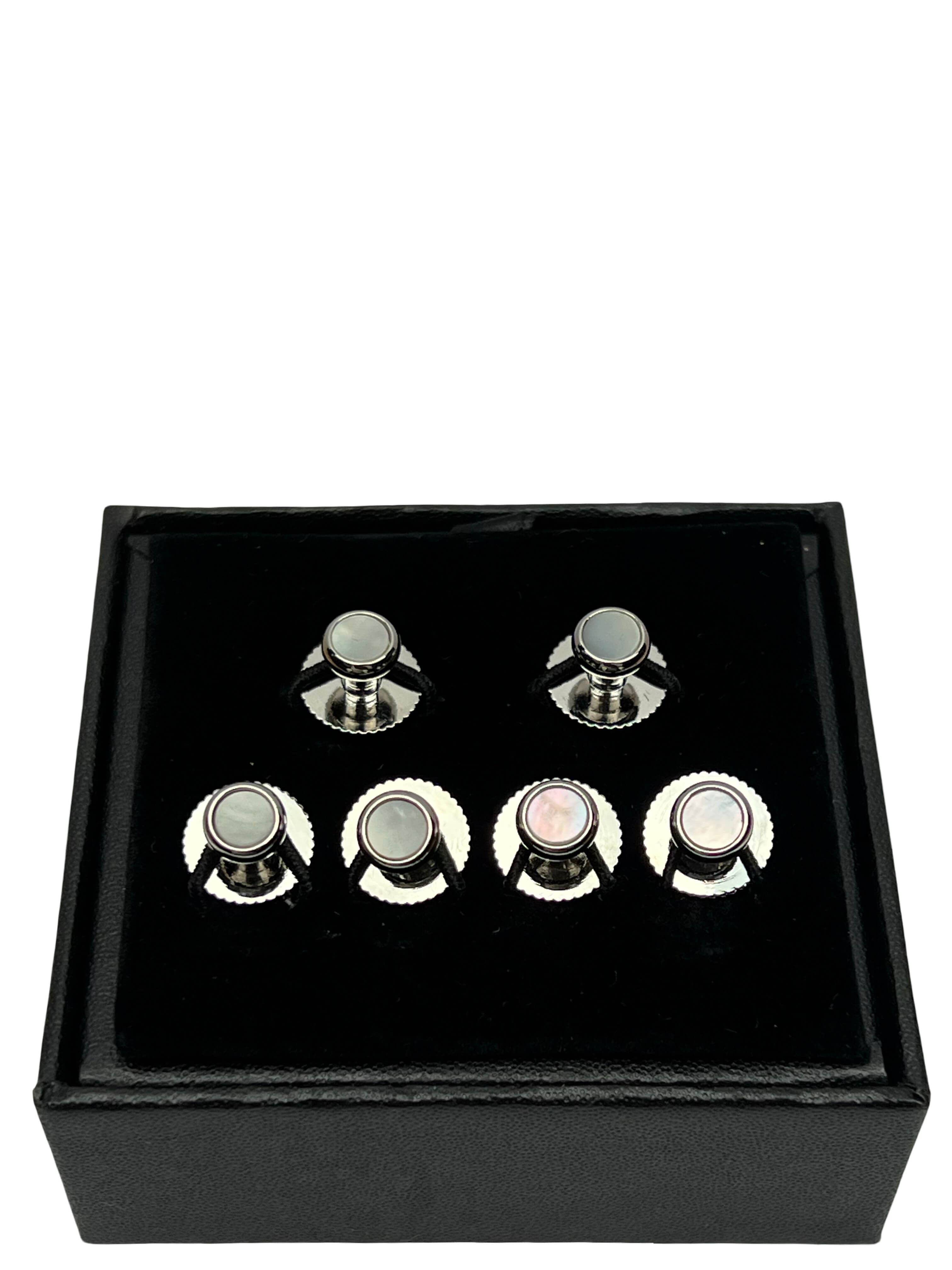 DÉCLIC MOP (6) Silver Screw Shirt Studs - Perfect for Formal Wear, Tuxedos & Dress Shirts