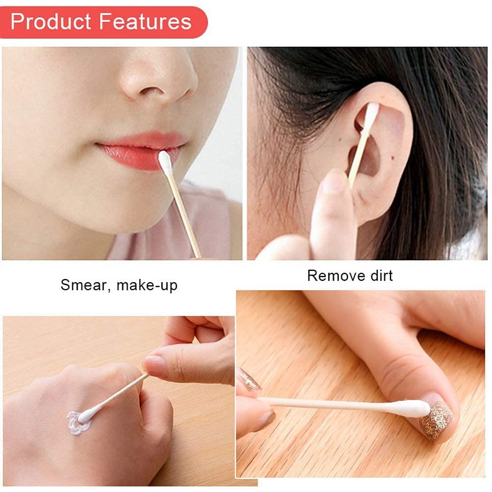 Premium Bamboo Cotton Swabs - 80 Soft & Gentle Ear Cleaning Buds for Wax Removal, Makeup, and Baby Care | Eco-Friendly & Hypoallergenic | Perfect for Home, Travel, and First Aid Kits