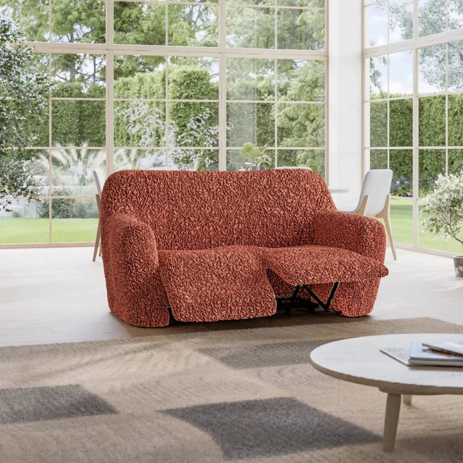 2 Seater Recliner Slipcover - Premium Fuco Cotton Collection - Durable & Washable Sofa Cover for Living Room, Home Theater, and Family Room Protection
