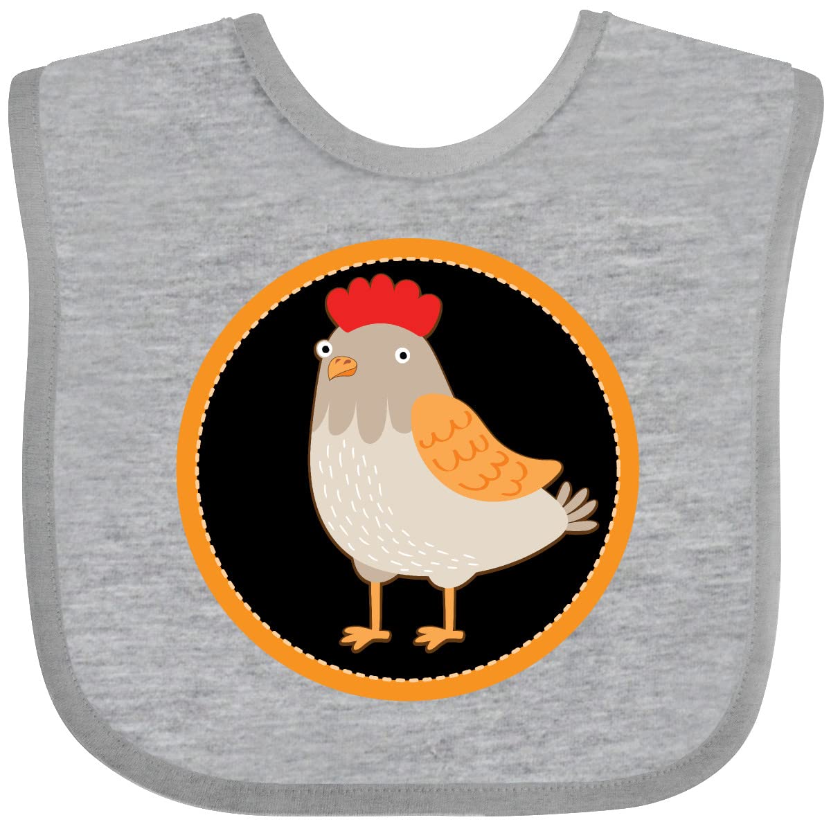Inktastic Chicken Farmer Hen Baby Bib - Cute Farm Animal Design for Infants & Toddlers - Perfect for Feeding, Mealtime & Photo Shoots