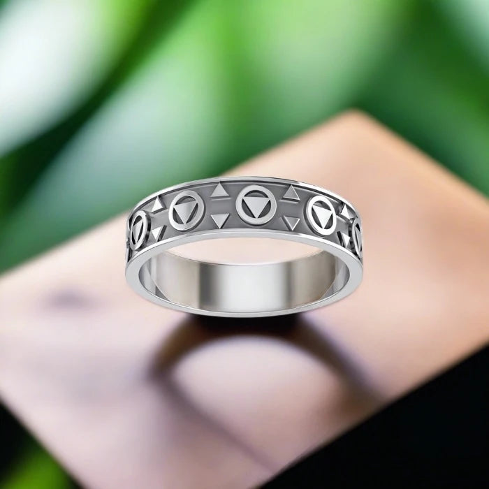 Triangle of Serenity Sterling Silver Band JR163 - Elegant Minimalist Ring for Women, Perfect for Everyday Wear, Gift Giving & Special Occasions
