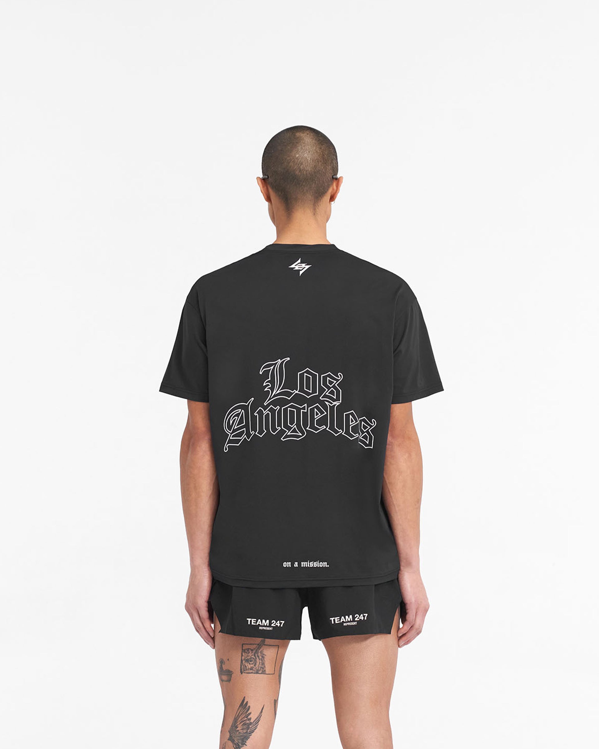 247 LA Marathon Oversized T-Shirt for Men & Women - Comfortable Black Running Shirt - Perfect for Marathons, Workouts & Casual Wear