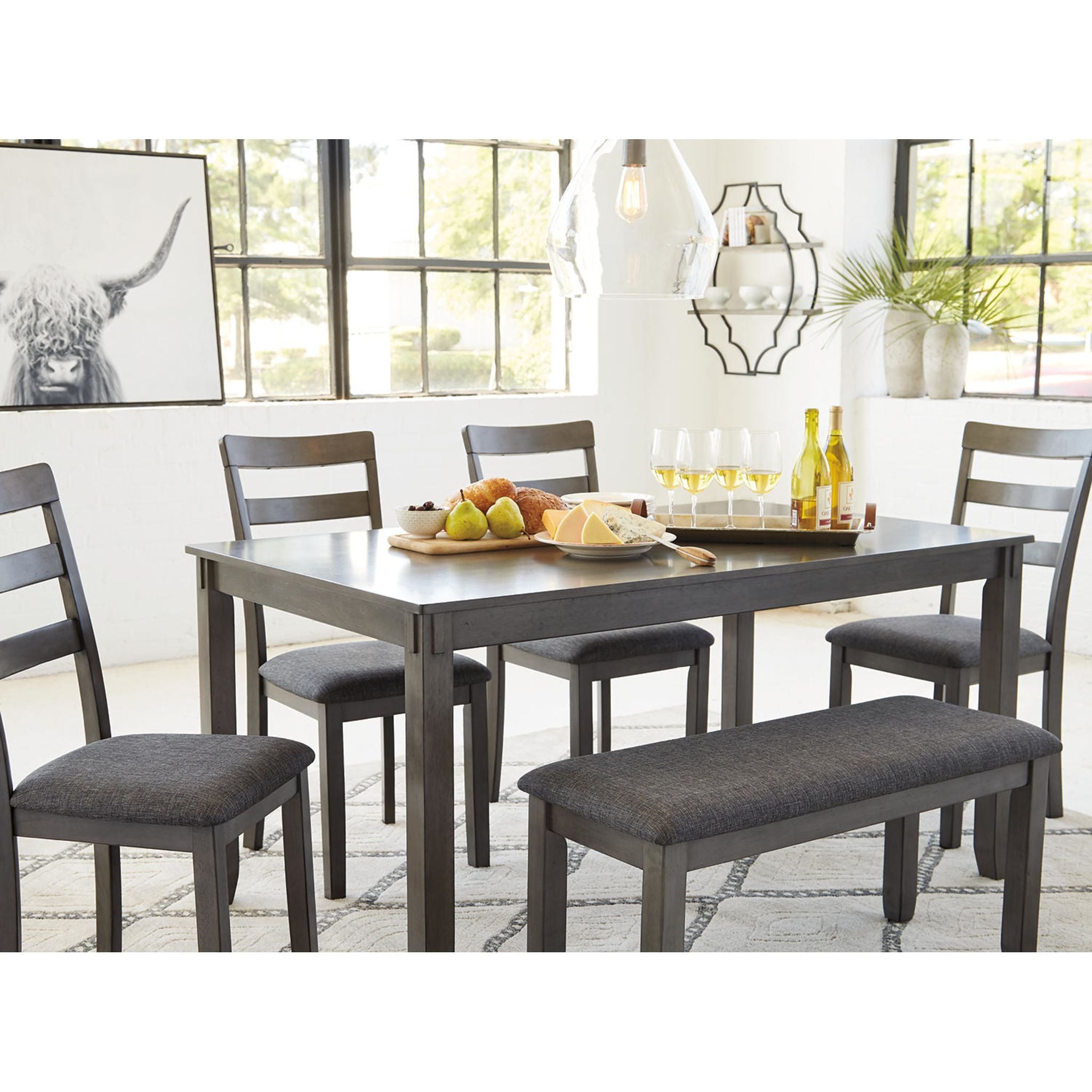 Stylish 5-Piece Bridson Dining Set - Modern Wooden Table & Chairs for Kitchen & Dining Room - Perfect for Family Meals & Entertaining Guests