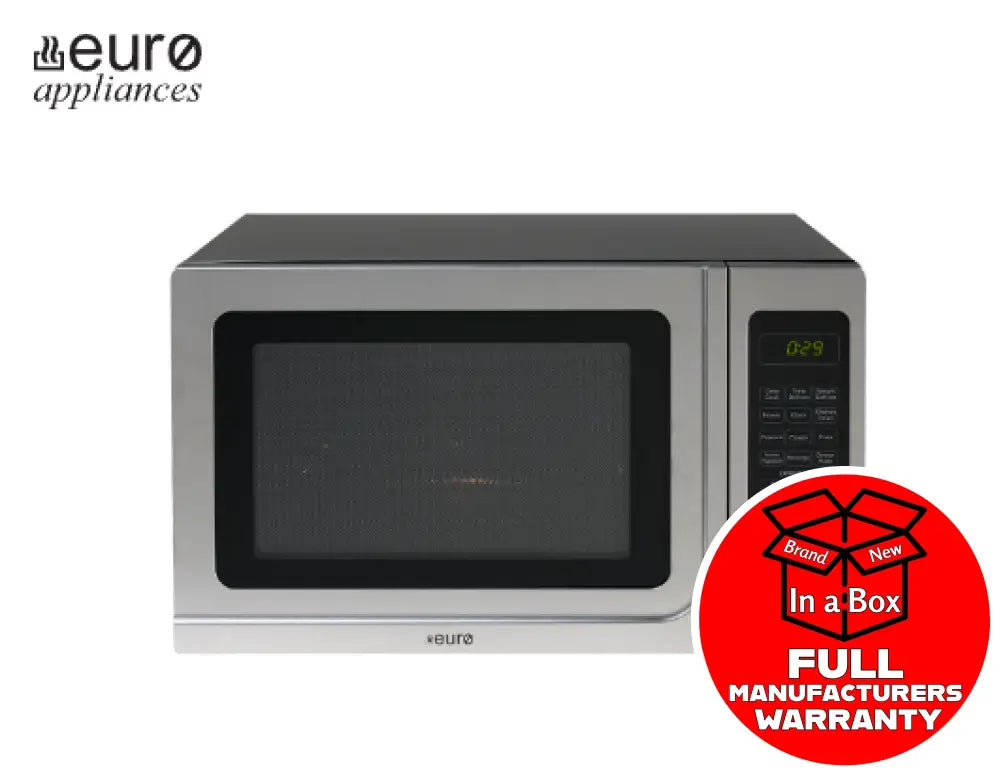 Euro EP34MWS 34L Compact Microwave Oven with 1000W Power - Perfect for Small Kitchens, Dorms, and Office Break Rooms