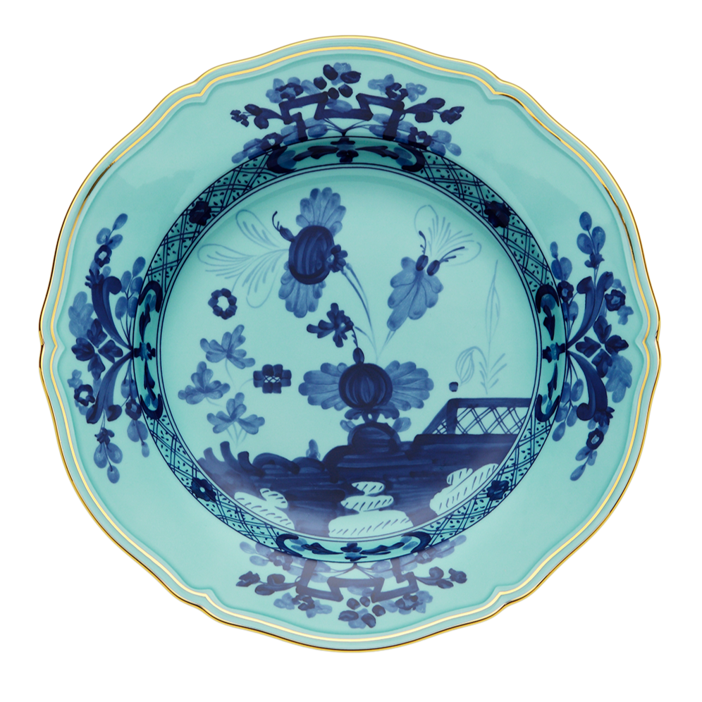 Oriente Italiano Dinner Plate Set - Elegant Iris Floral Design, Porcelain Dinnerware for Fine Dining, Restaurant & Home Decor (12-Piece) - Perfect for Italian Cuisine, Wedding Gifts & Special Occasions