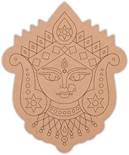 Printfry Maa Durga Pre-Marked MDF Base Laser Cutout - 6 Inch Hindu Goddess Wall Art for Home Decoration & Puja Room Decor