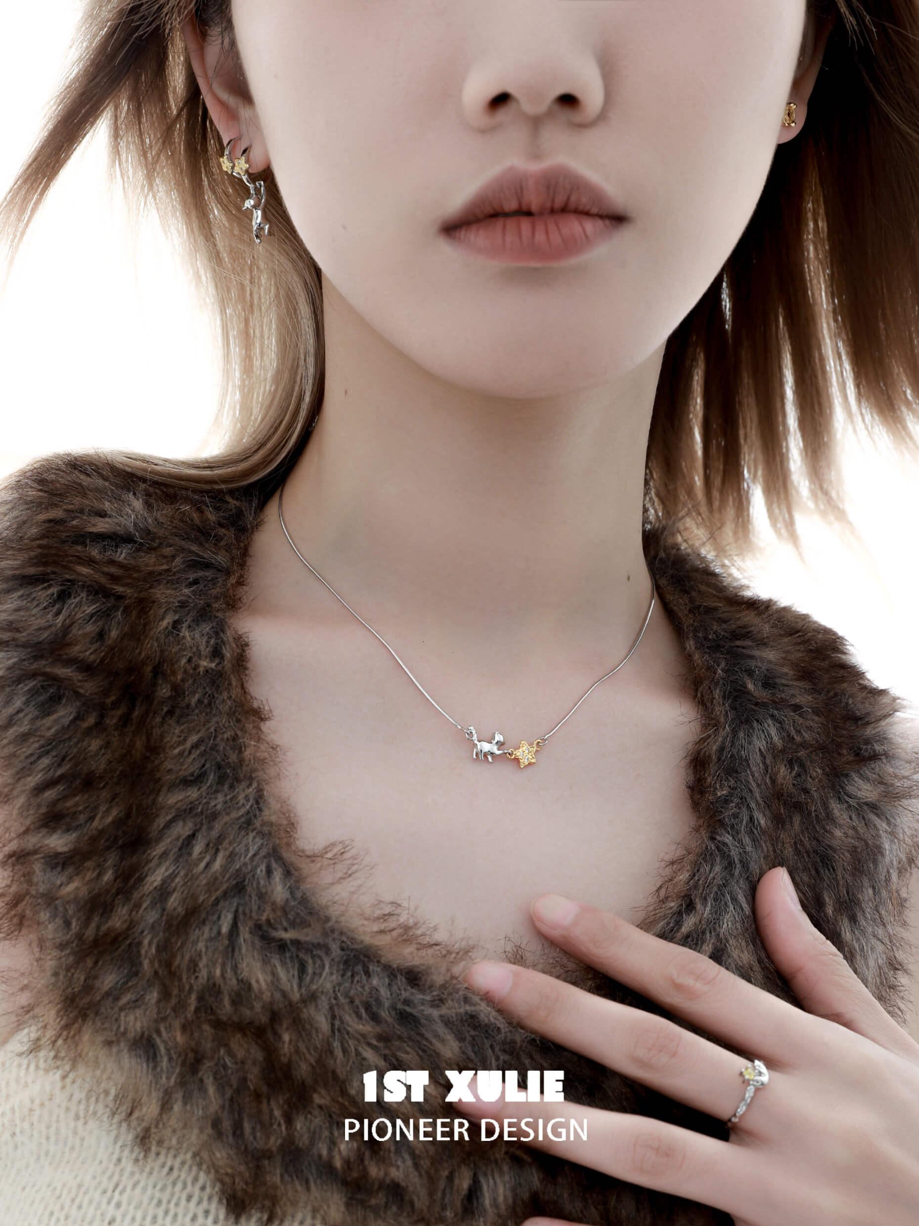 Lucky Cat S925 Sterling Silver Choker Necklace - Elegant Japanese Maneki Neko Pendant for Women - Perfect for Gifts, Parties, and Everyday Wear