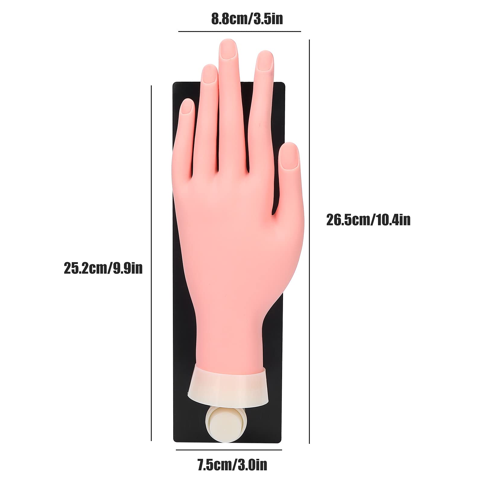 Professional ABS Silicone Nail Art Hand - Mannequin Hand for Nail Salon & Home Practice - Perfect for Nail Tech Training, Display & DIY Manicure Practice